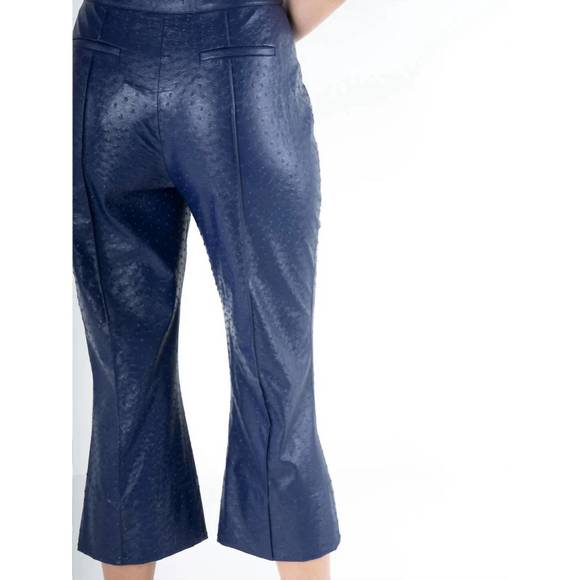 NEW EMILY MCCARTHY saylor pants in navy ostrich leather - Picture 4 of 5
